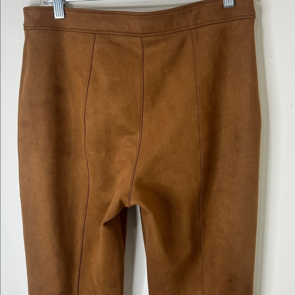 Spanx Faux Suede Flare Pants in Rich Caramel Seamed Pull On 20323R Size XL - Picture 9 of 14